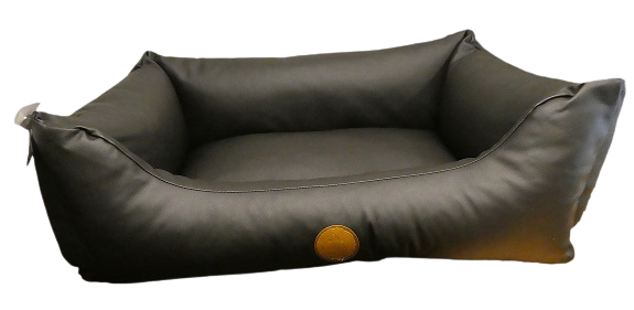 Leather bed - black - dog basket - 2 sizes