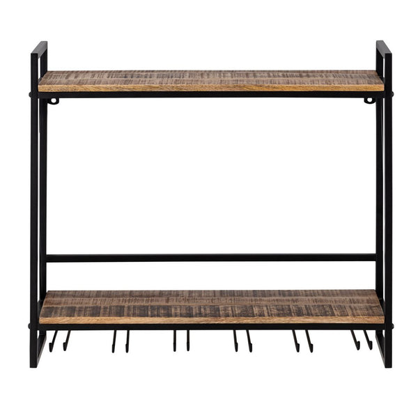Wine rack/home bar in wood - Bottle rack Rio made of mango wood with metal frame