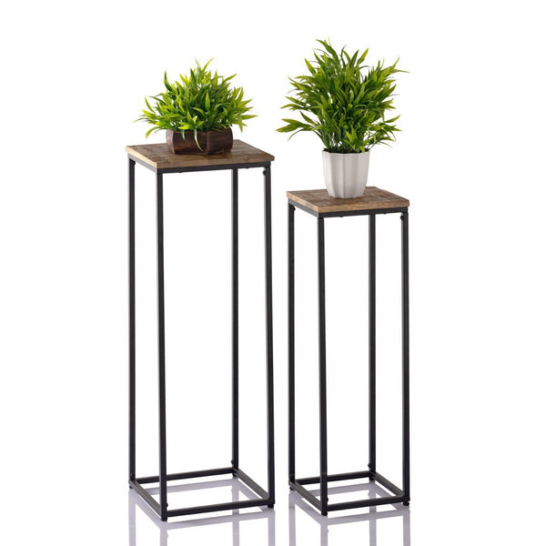 Conjunto de columnas de flores - Taburete de flores Perú soporte para plantas cuadrado - A 25 y 20 A 78 y 67 cm