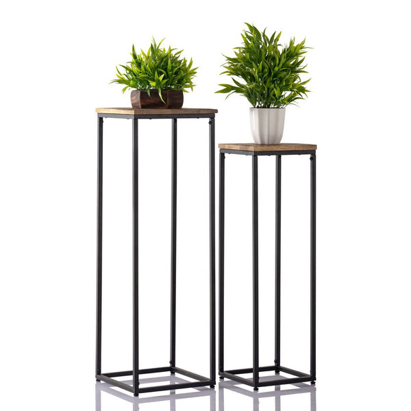 Conjunto de columnas de flores - Taburete de flores Perú soporte para plantas cuadrado - A 25 y 20 A 78 y 67 cm