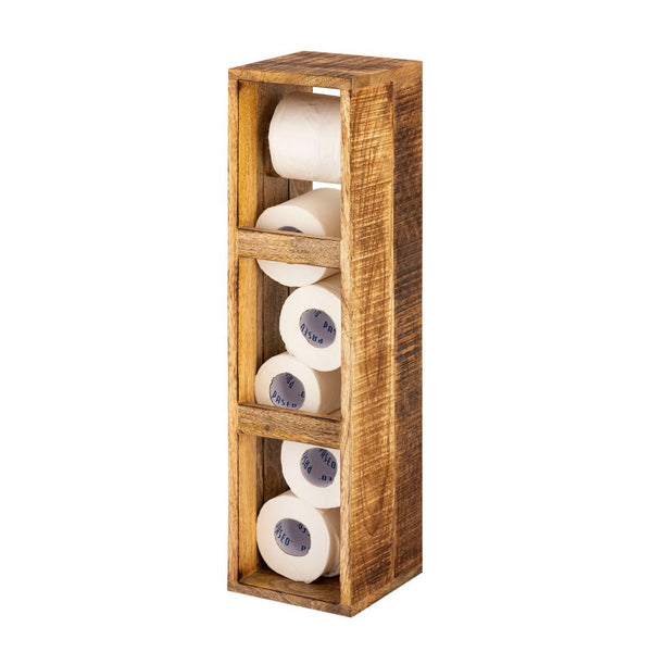 Portarrollos de papel higiénico madera 17x17cm Portarrollos de papel higiénico Portarrollos de madera de mango cuadrado