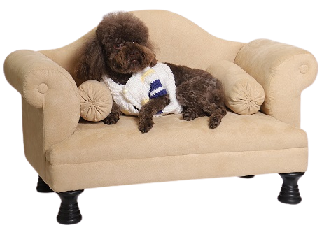 Sofá para perros con 2 reposabrazos - beige - cesta para perros