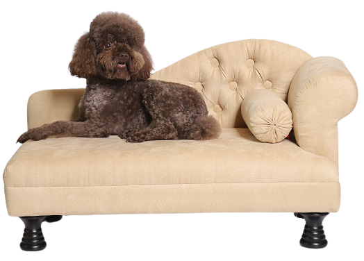 Sofá para perros con 1 reposabrazos - beige - cesta para perros