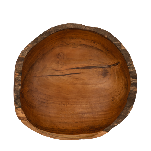 Tazón en madera de teca - aprox. 30 cm de diámetro y 10 cm de alto - Ensaladera, frutero, bol de decoración, etc.