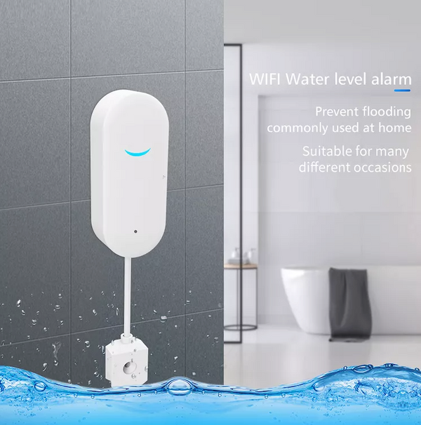 Alarma por fuga de agua - Alarma de inundación y nivel de agua - Alarma acústica y luminosa - WIFI con alarma para tu móvil