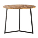 Mesa de centro redonda de madera maciza diámetro 56cm. Mesa de centro, mesa auxiliar La Palma con estructura de metal en negro
