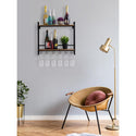 Wine rack/home bar in wood - Bottle rack Rio made of mango wood with metal frame
