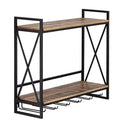 Wine rack/home bar in wood - Bottle rack Rio made of mango wood with metal frame